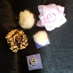 3/$25 Claire's PINS NEW Lot of (5) Roses Animal Print Crown Pins NWT